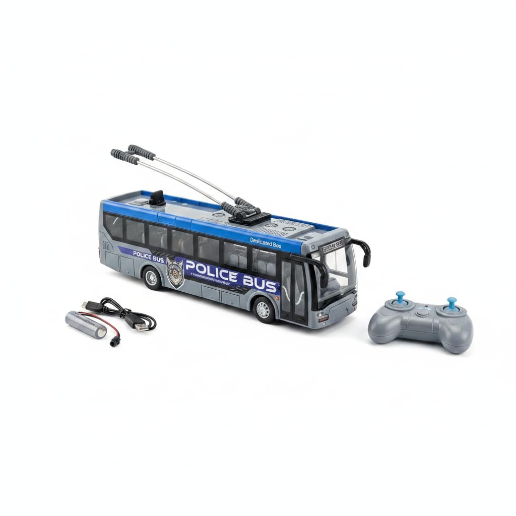 Remote Control Police Bus Toy for Kids