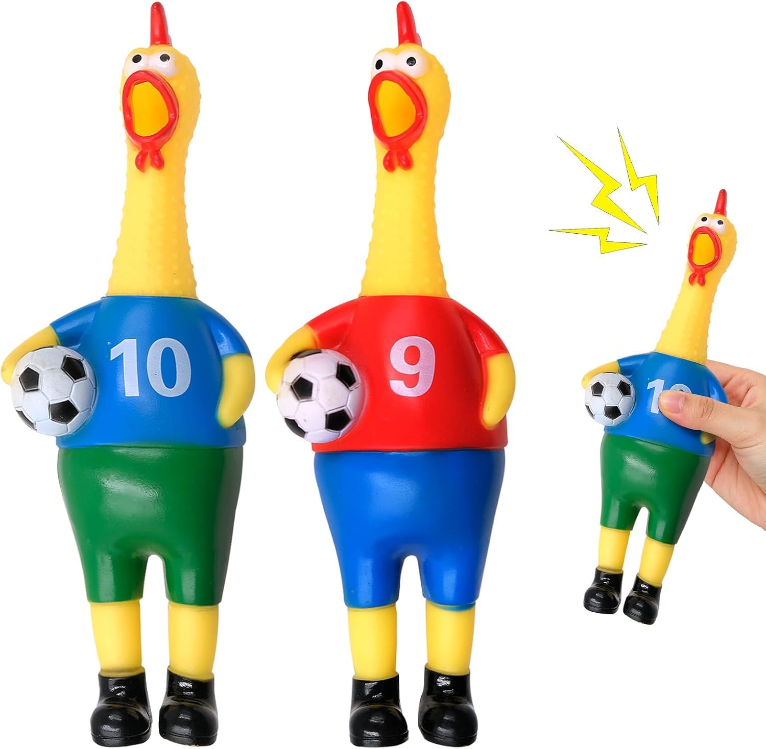 Squeaky Soccer Screaming Chicken Toy