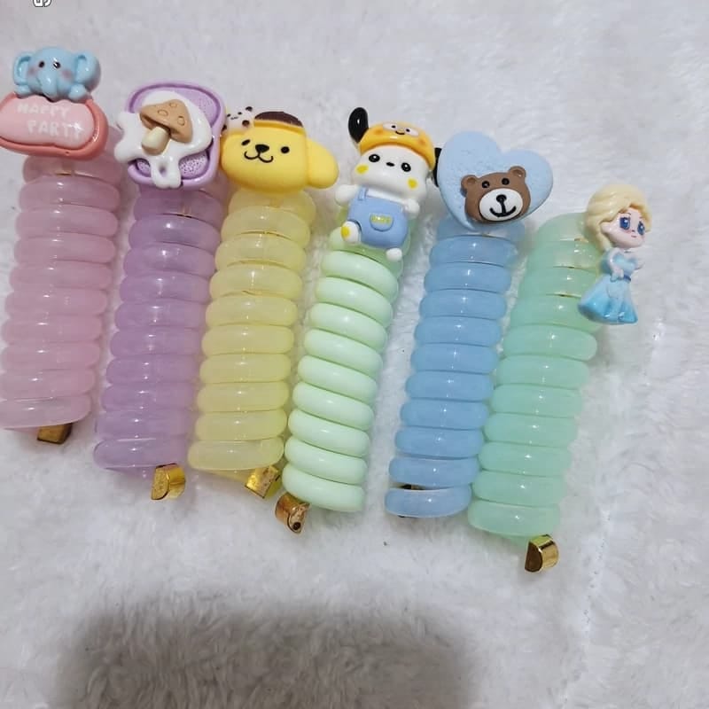 New Fancy Stylish Telephone Wire Hair Rubber Band for Girls kids