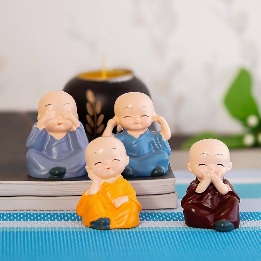 Buddha Monk Set of 4 Statues