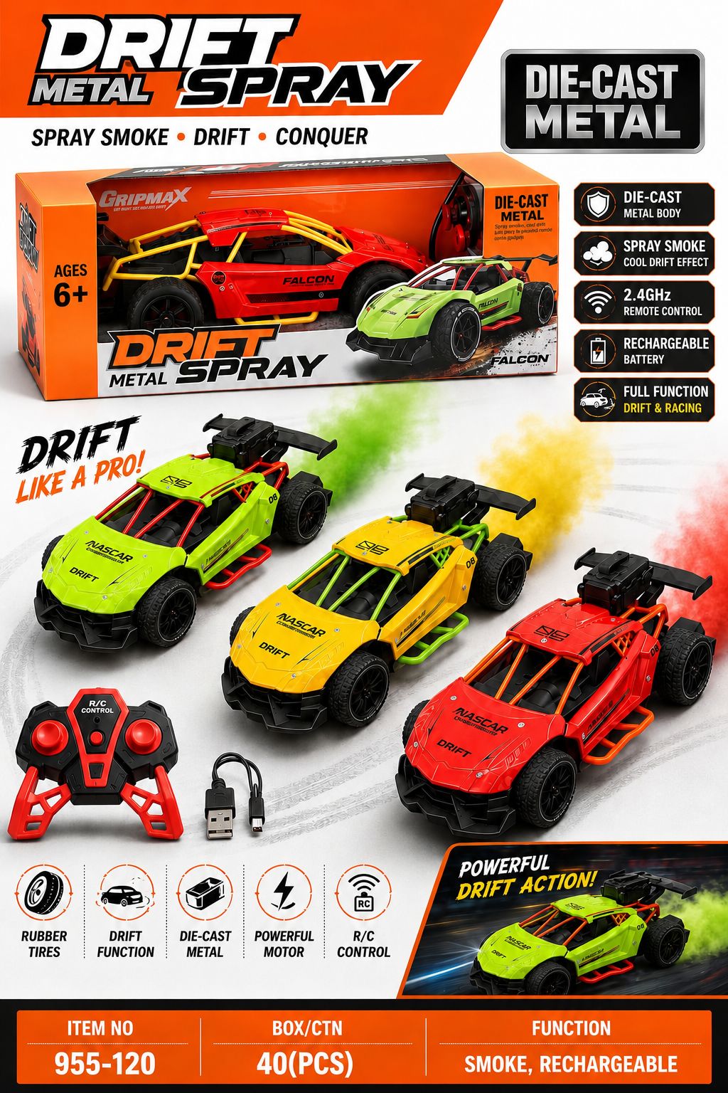 Drift Metal Spray Remote Car