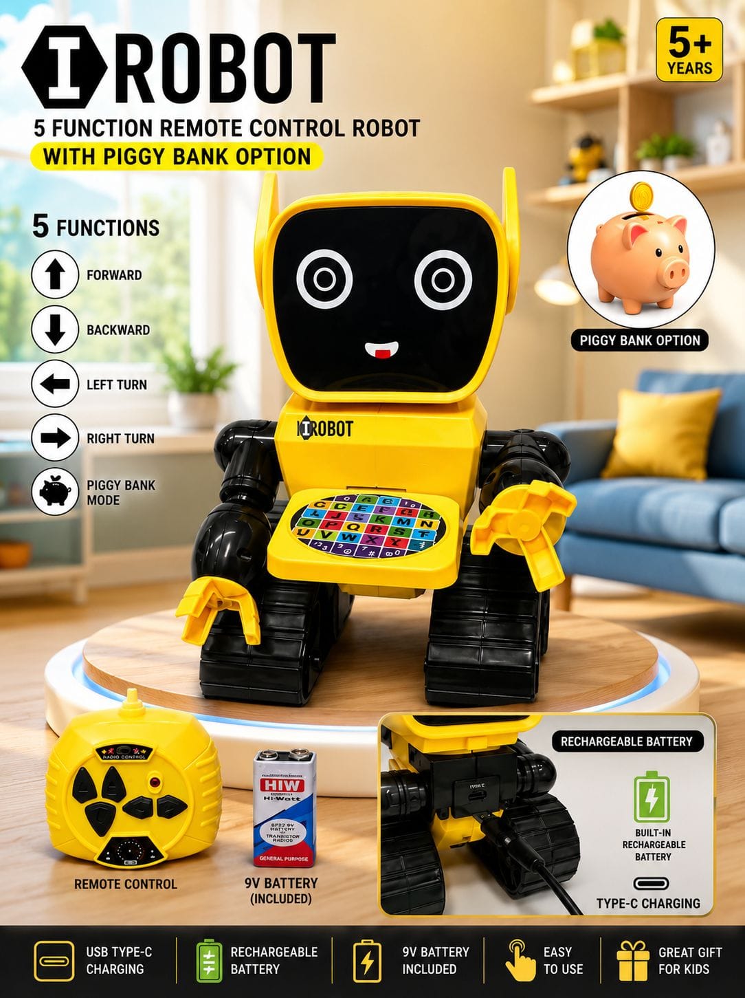 I-robot 5-function Remote Control Toy Robot