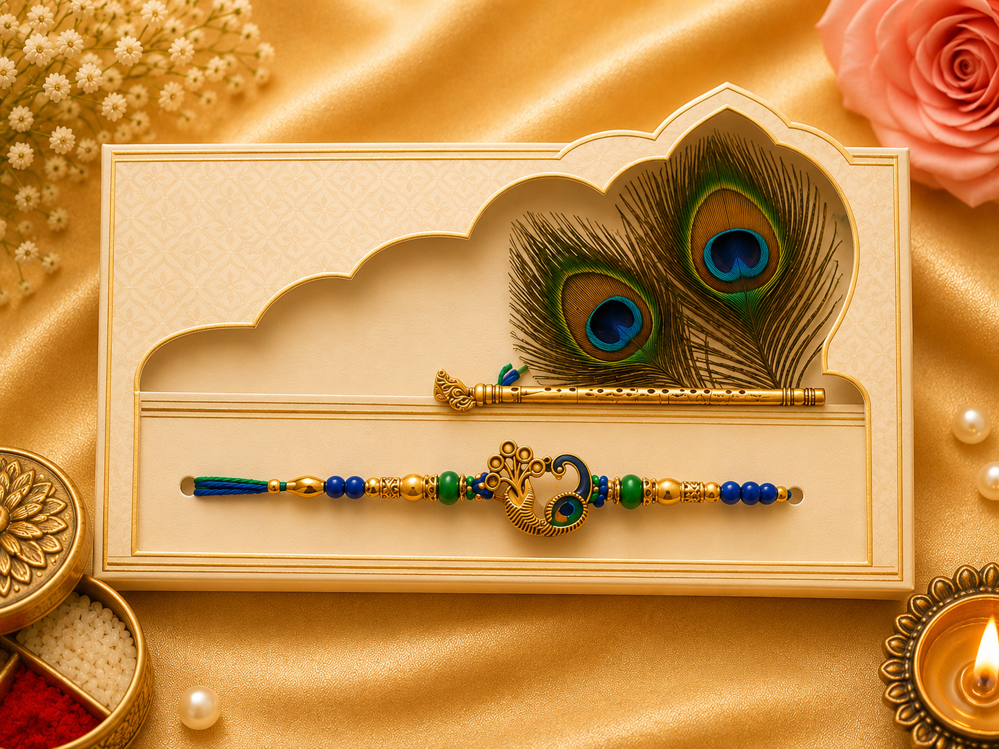 Metal Peacock design Rakhi no. 13