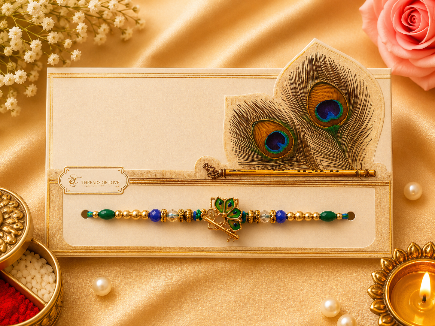 Peacock with bansuri Rakhi no.12