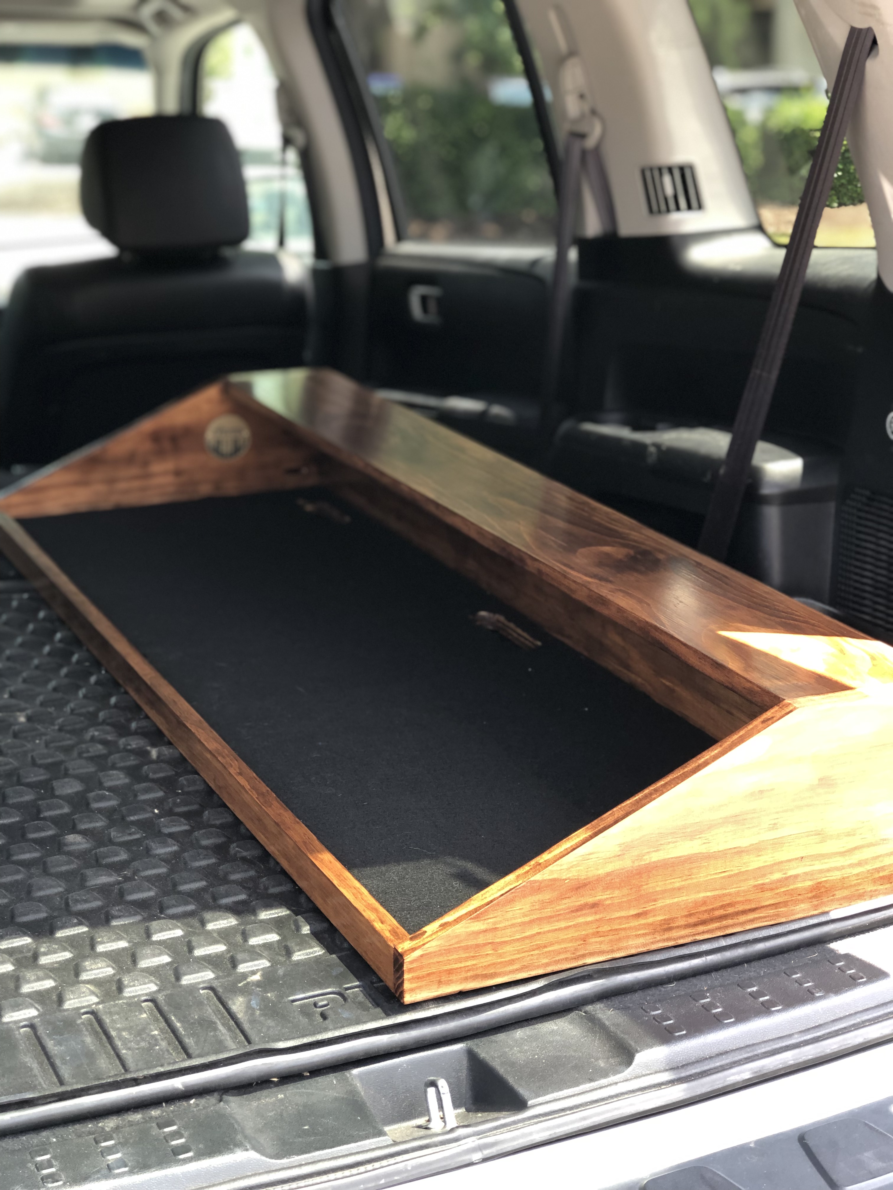 A MINI Shell stained dark walnut brown for the stage, studio or home