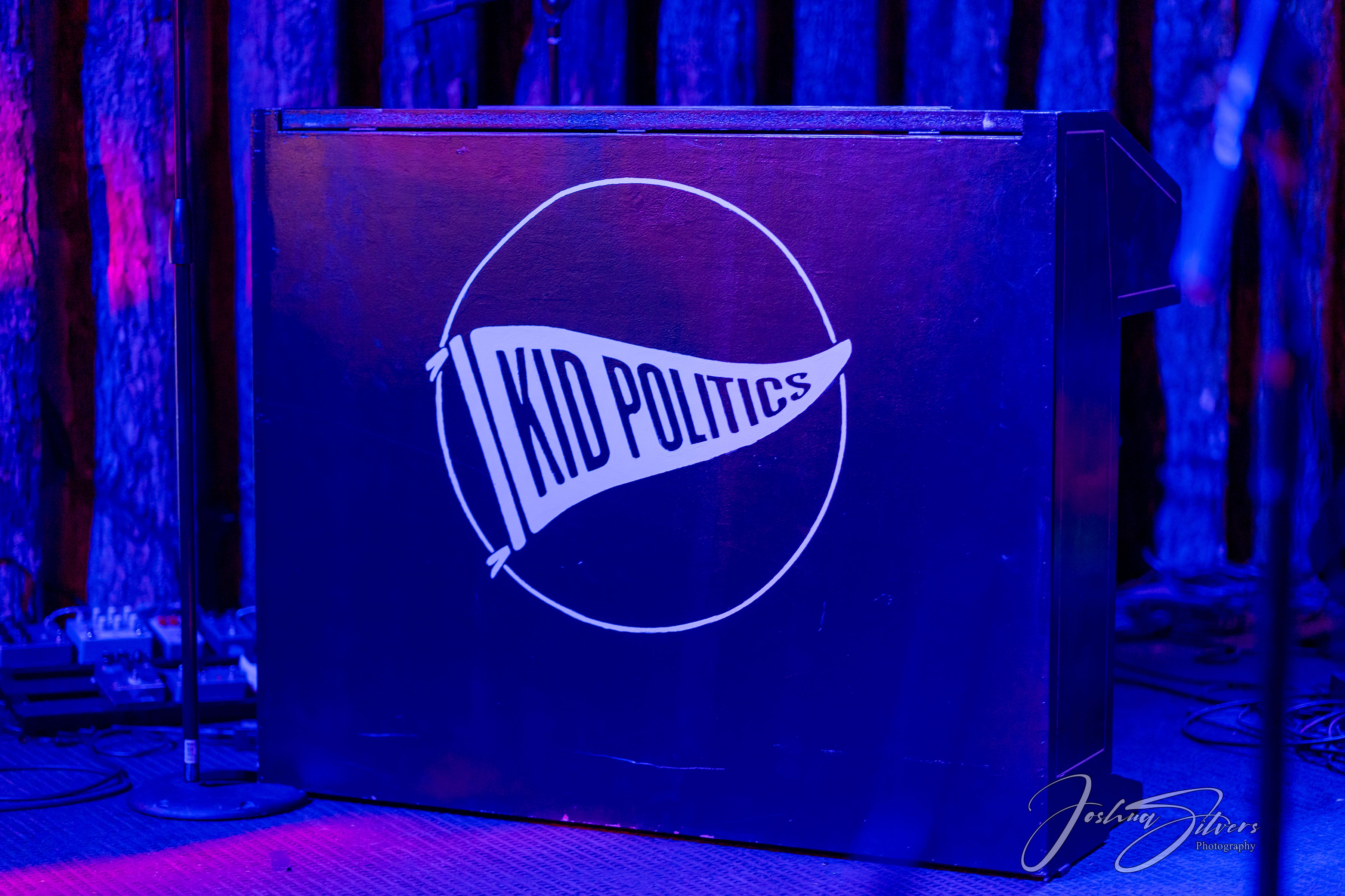 A custom organ shell prepared for the stage with a custom logo painted