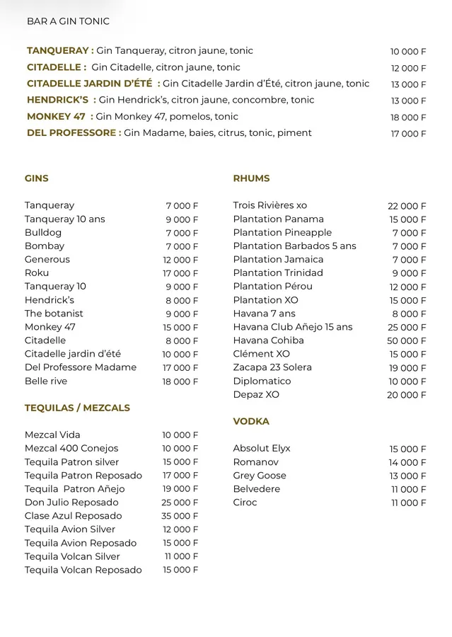 Carte de Le Comptoir Bar & Restaurant — page 3