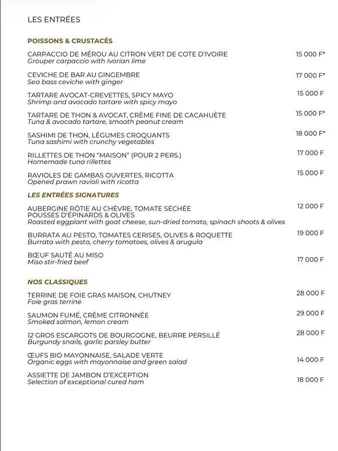 Carte de Le Comptoir Bar & Restaurant — page 7