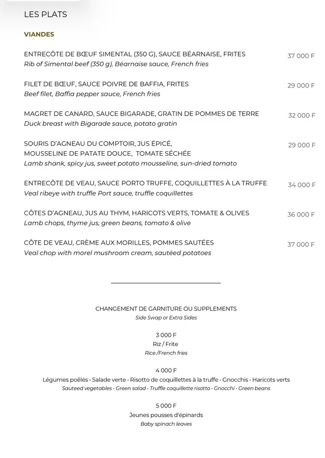 Carte de Le Comptoir Bar & Restaurant — page 11