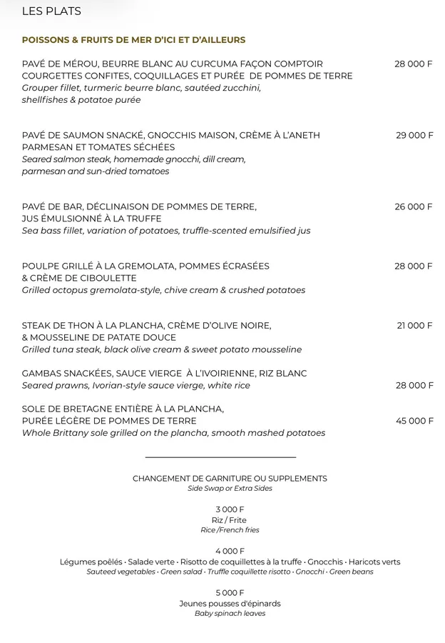 Carte de Le Comptoir Bar & Restaurant — page 6