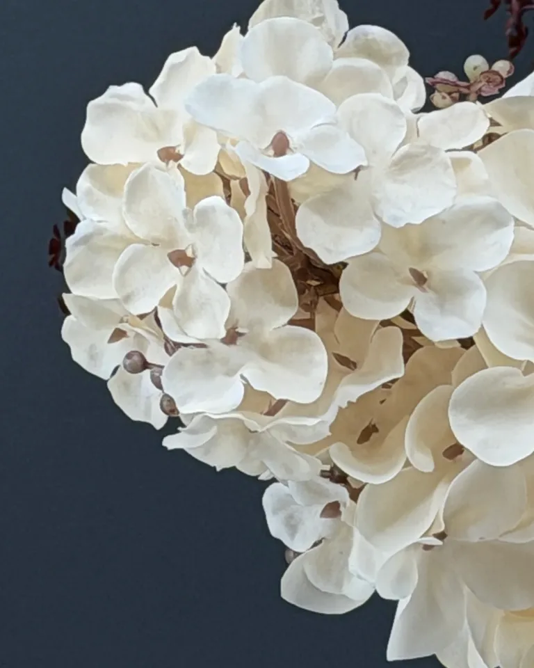 Crème hortensia in detail in boeket Cassia
