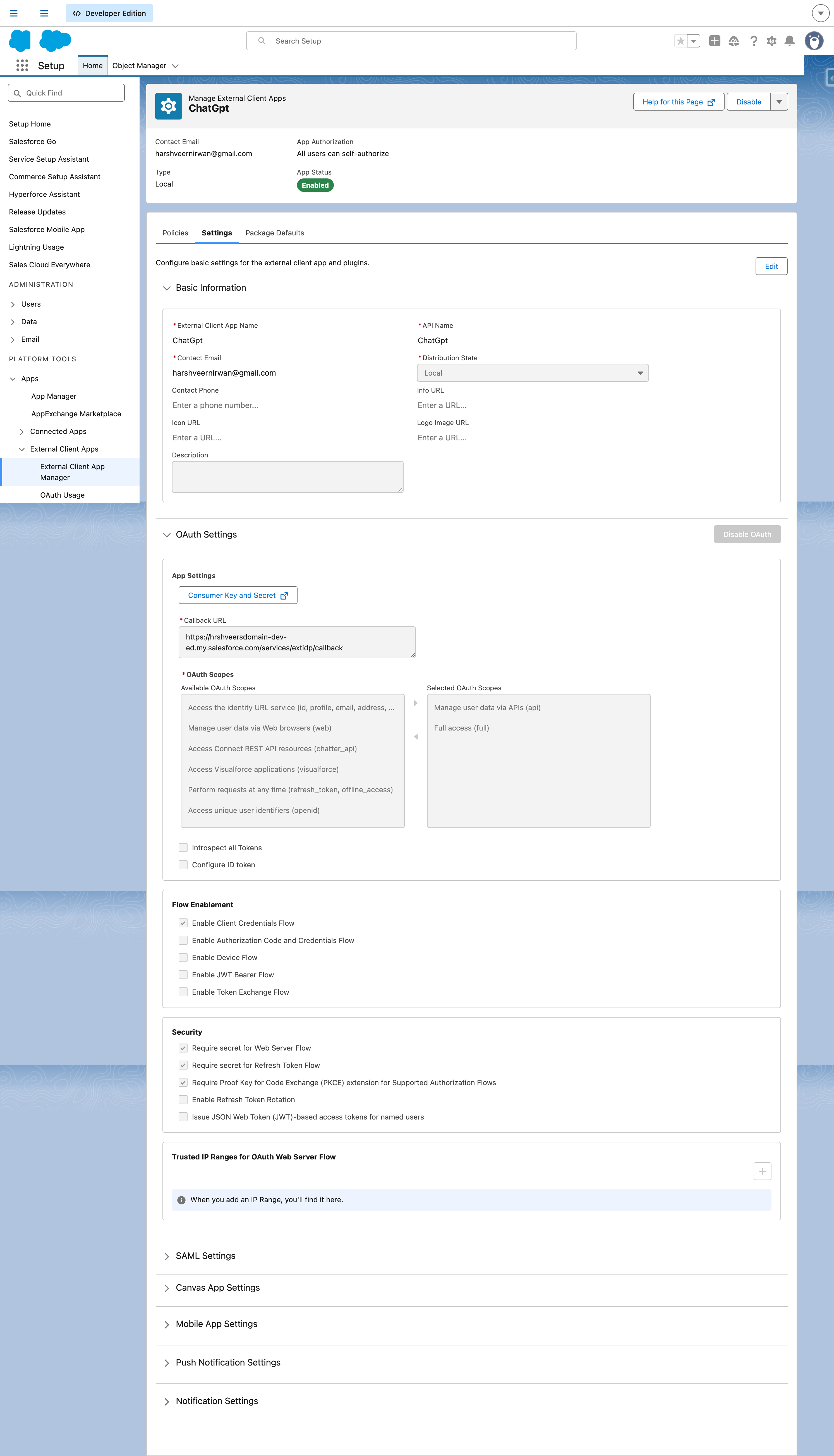 manage external client full page