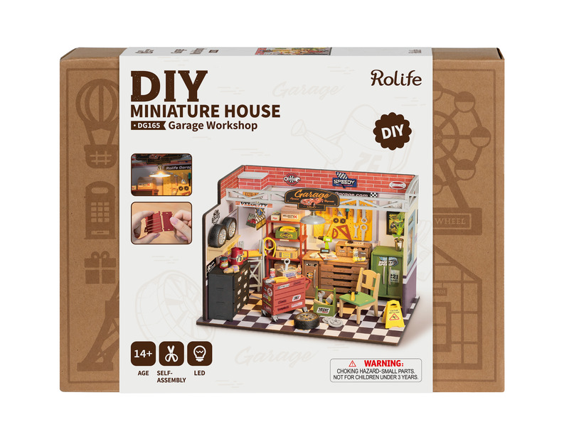Rolife DIY Miniature House Kit, Garage Workshop