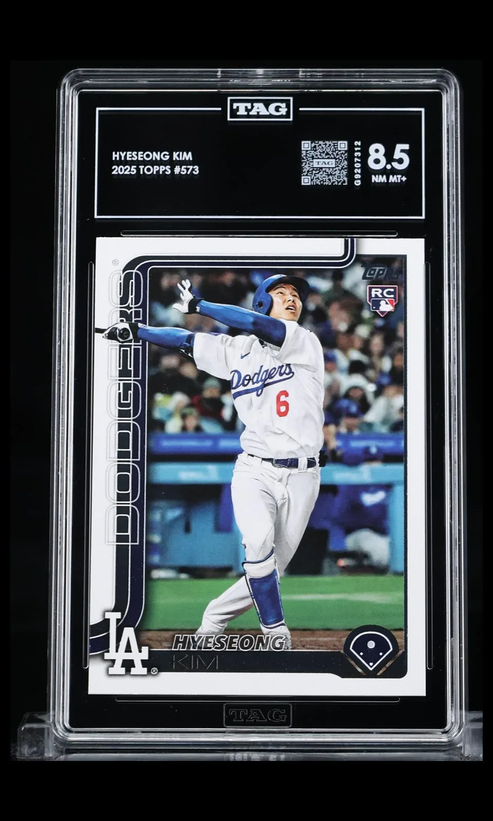 2025 Topps Series 2 #573 — Hyeseong Kim — Rookie — TAG 8.5 NM MT+