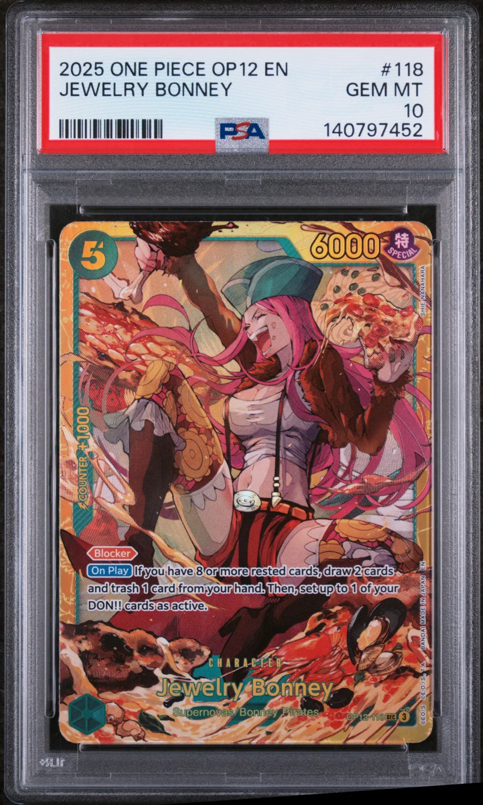 2025 ONE PIECE OP12-LEGACY OF THE MASTER #118 JEWELRY BONNEY — PSA 10