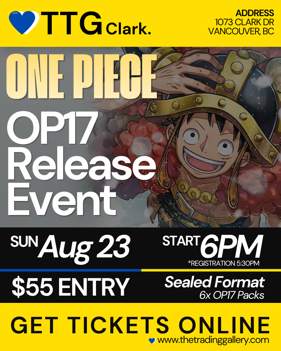 One Piece - OP17 Release Event - 4th Anniversary (August 23, 2026 | 6:00PM | Clark)