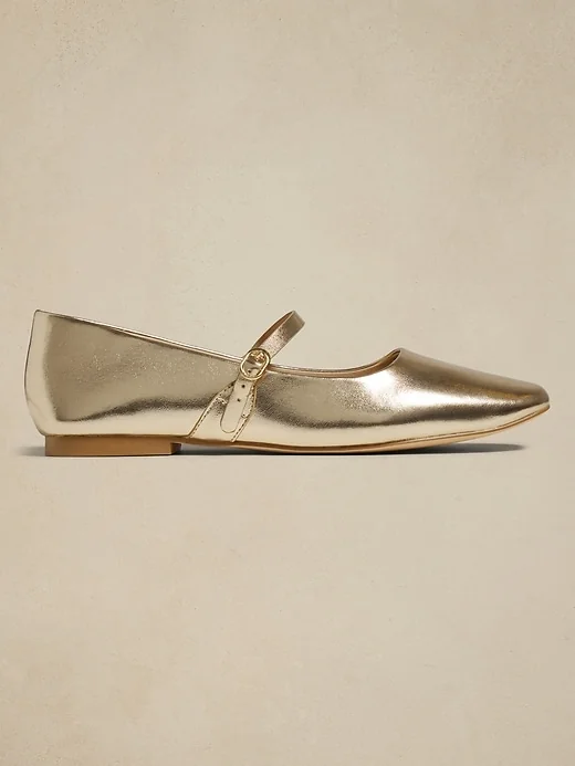 Vegan Leather Maryjane Ballet Flat — Banana Republic Factory