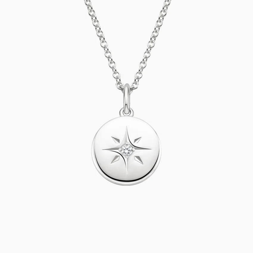 North Star Diamond Pendant in Silver — Brilliant Earth