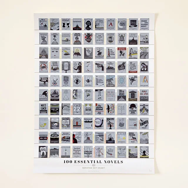 100 Essential Novels Scratch Off Chart — Uncommon Goods