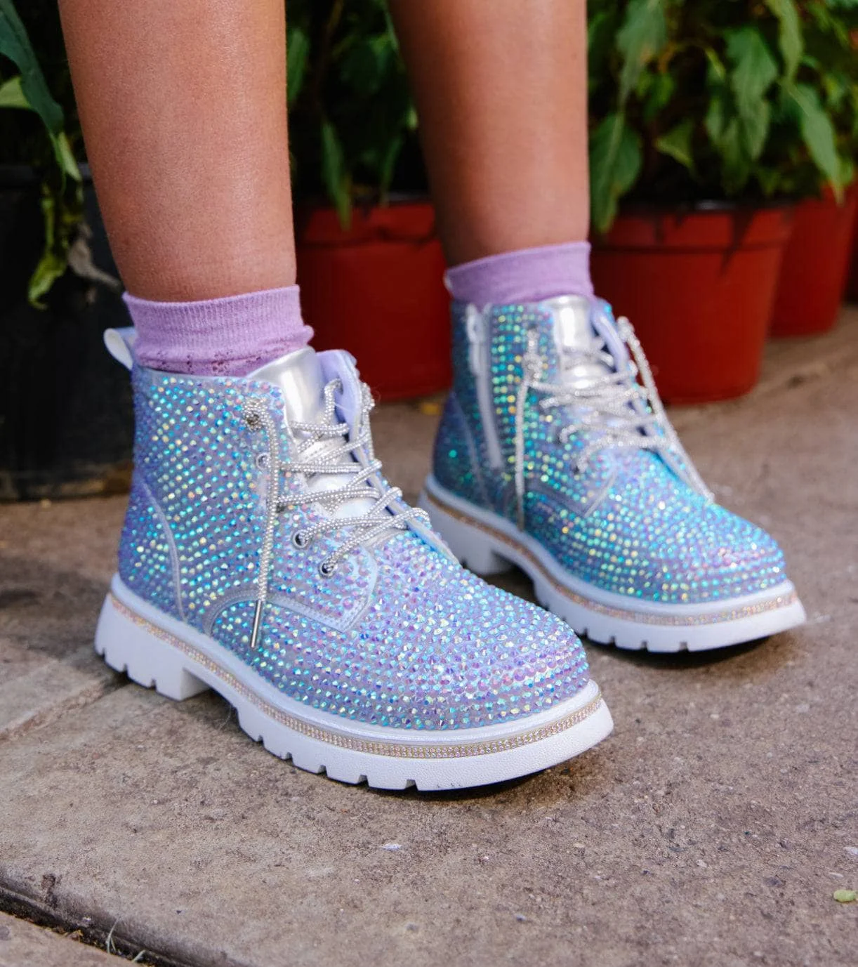 Hologram Sparkle Boots — Lola and The Boys