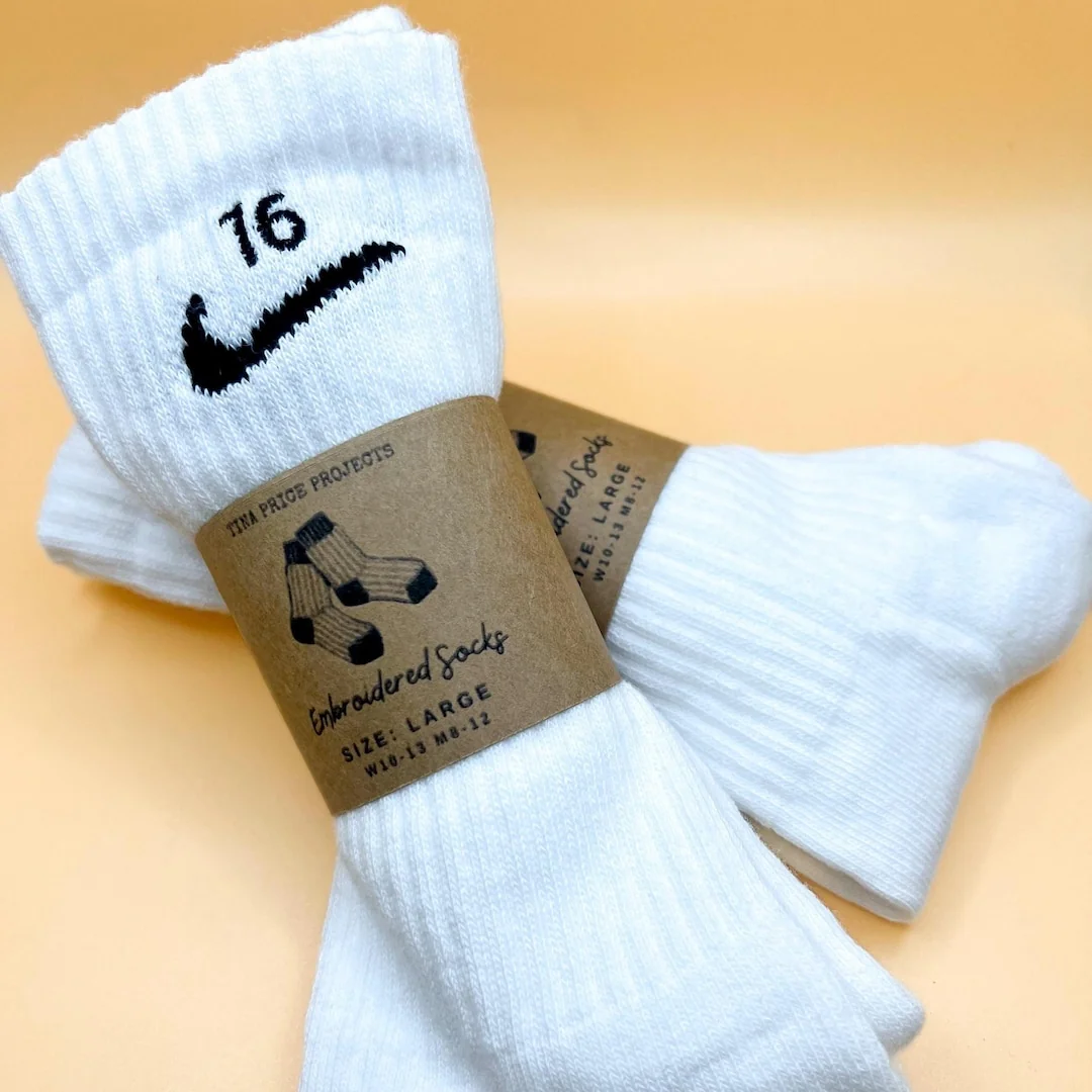 Custom Embroidered Number Nike Socks — Etsy