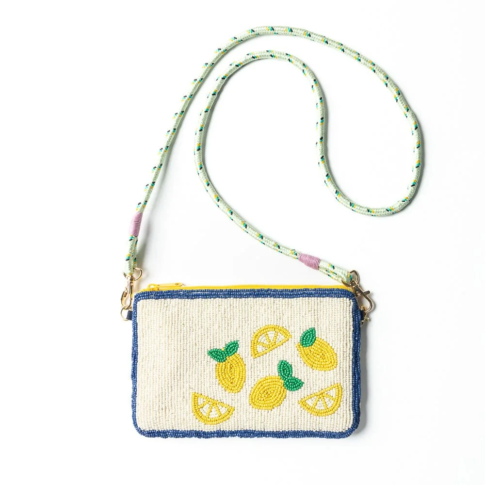 Leila Lemons Seed Bead Clutch With Strap — INK+ALLOY