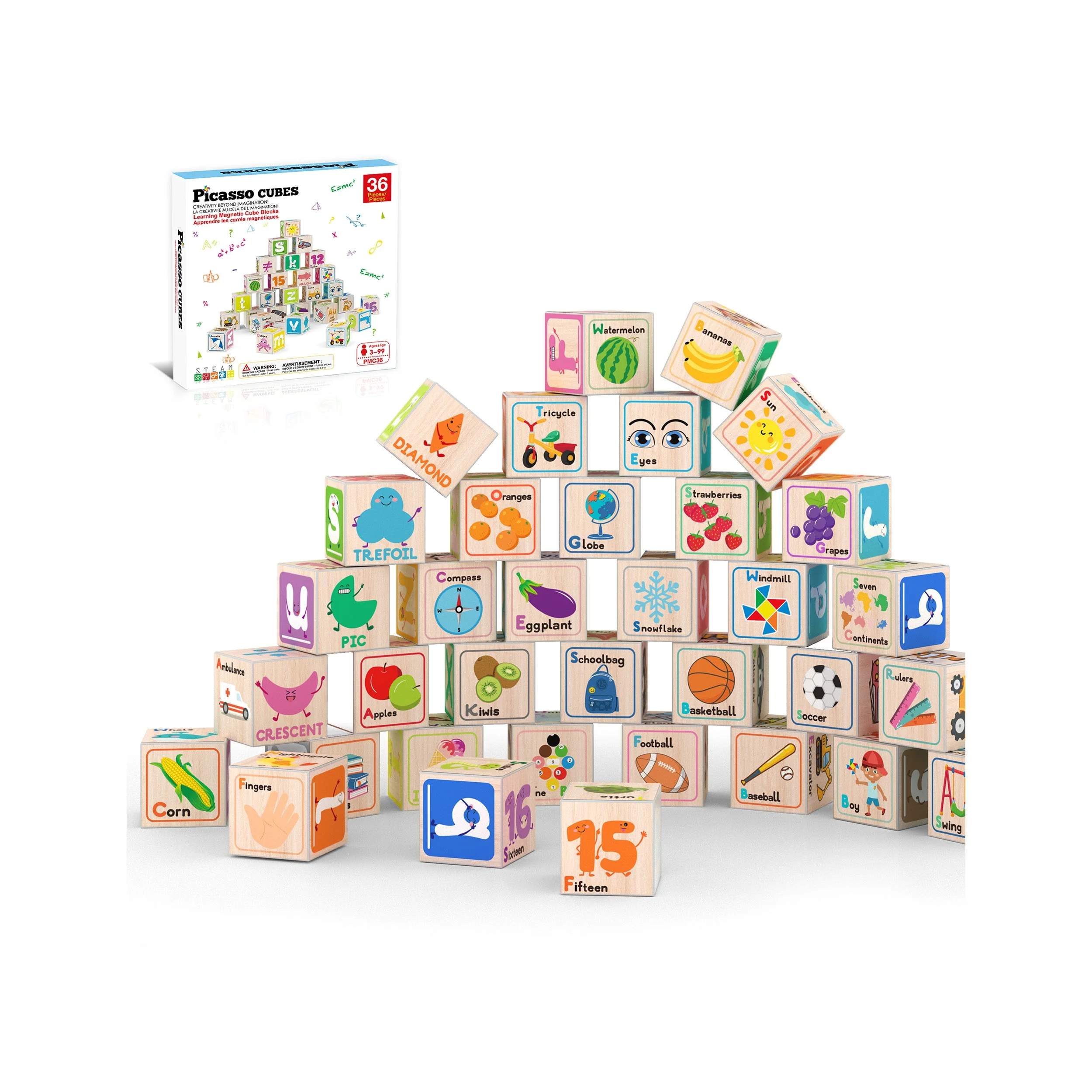 PicassoTiles Magnetic Alphabet and Number Building Blocks — PicassoTiles