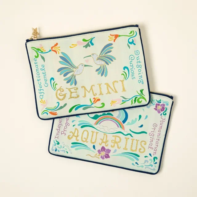 Woven Astrology Zip Pouch — Uncommon Goods