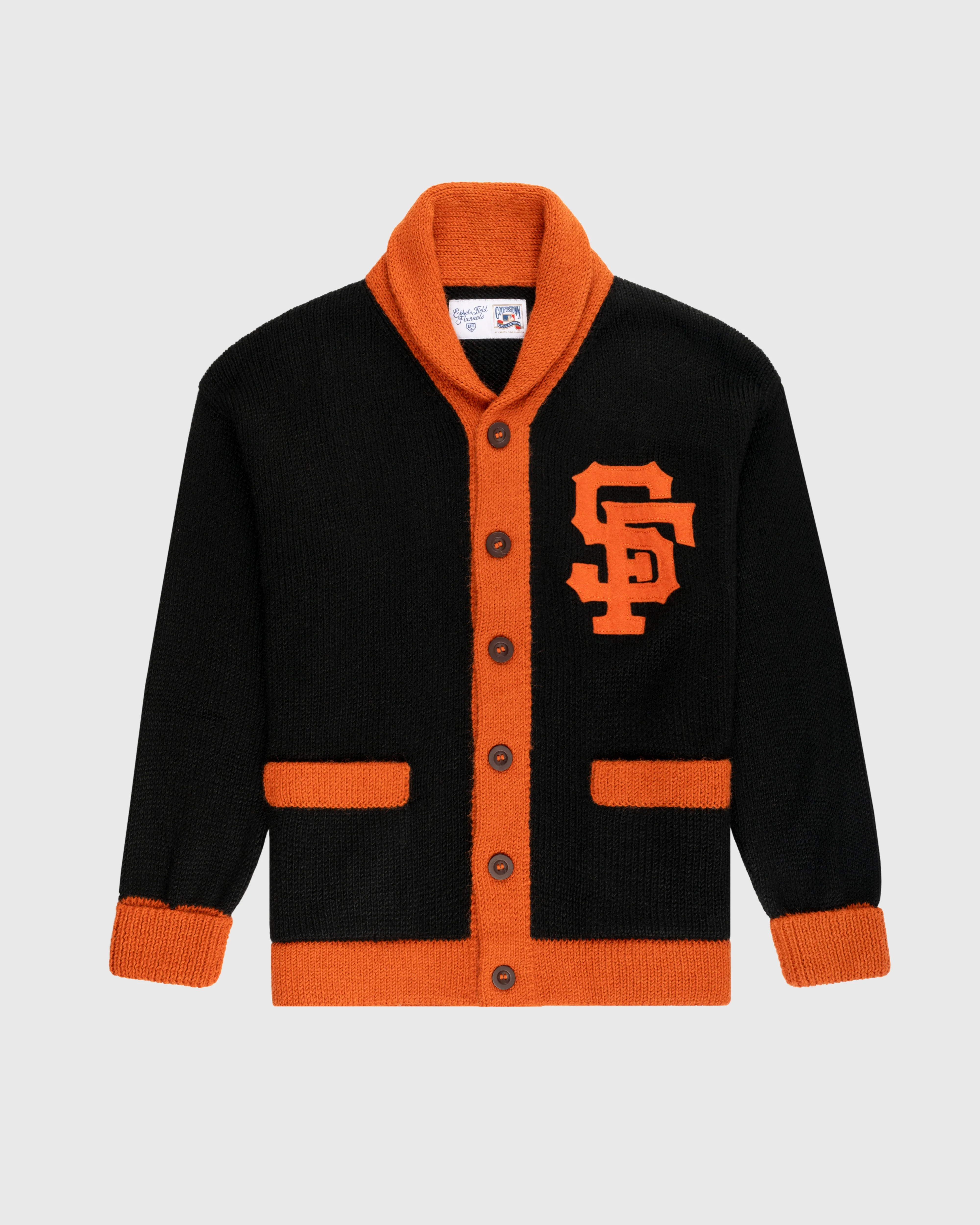 San Francisco Giants 1958-1972 Wool Shawl Collar Sweater — Ebbets Field Flannels