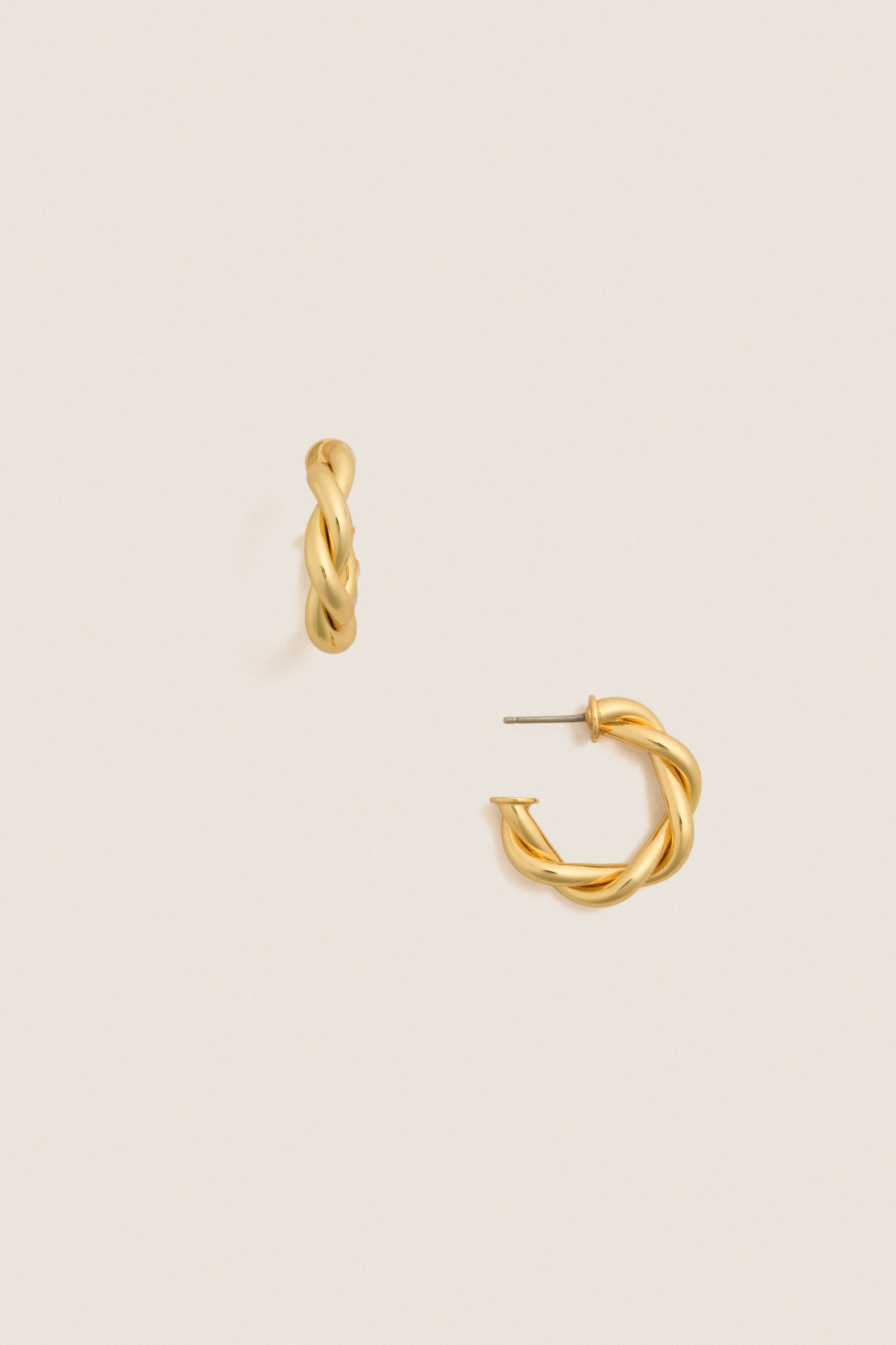 Gold French Twist Mini Hoop Earrings — Tuckernuck