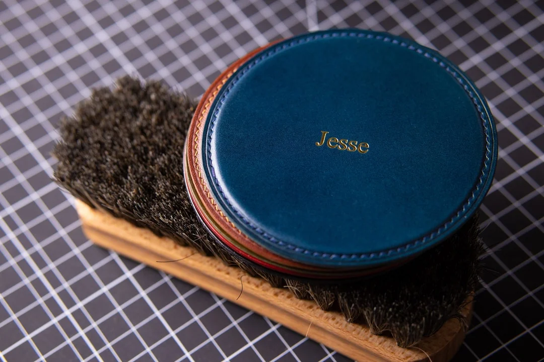Personalized leather coaster set — Etsy