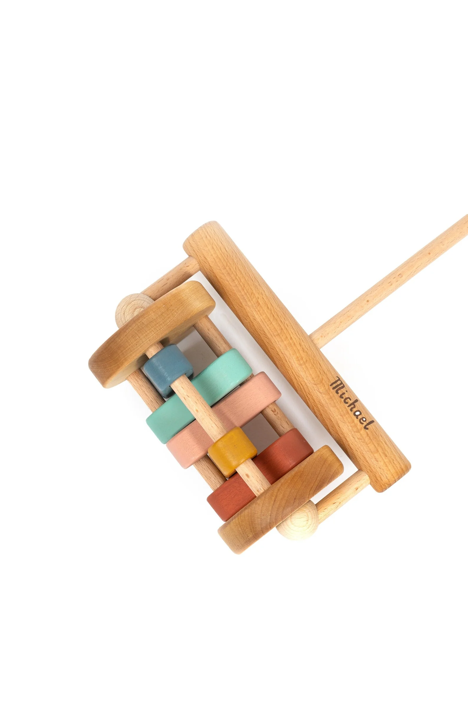 Wooden Lawnmower Push Toy: Montessori Toddler Rattle — Etsy