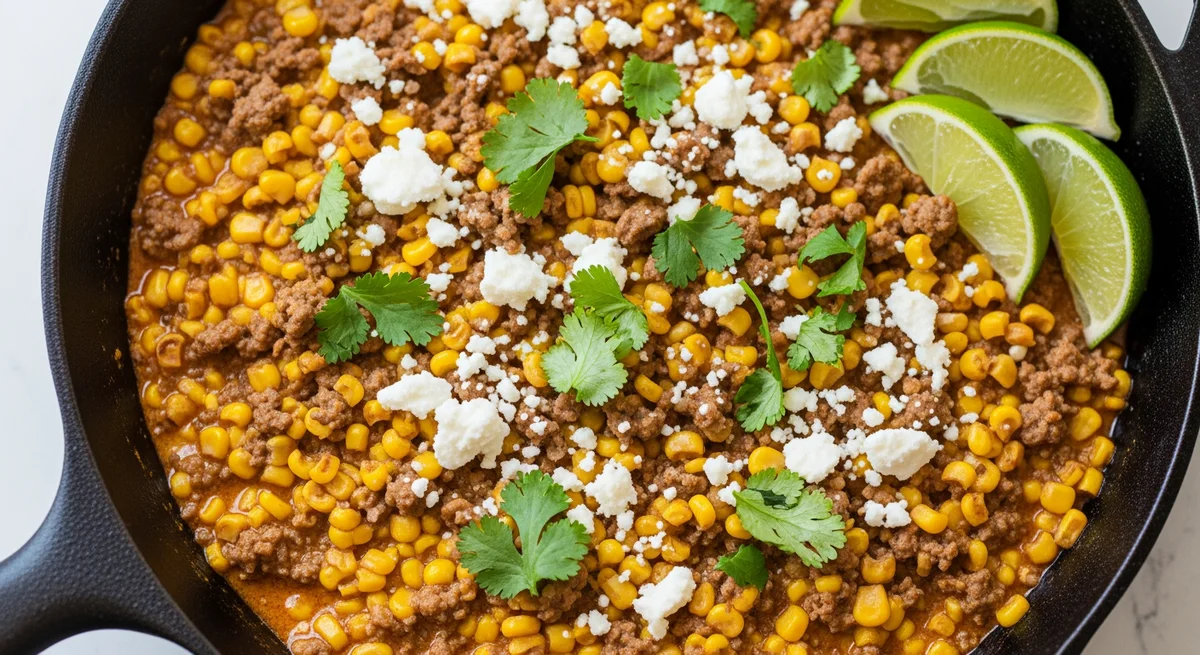Mexican Street Corn Skillet with Beef
