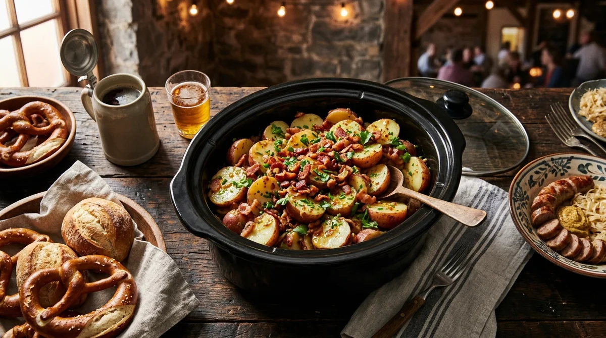 Crockpot Warm German Potato Salad for a Crowd