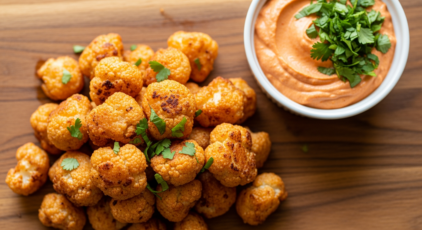 Air Fryer Spicy Sriracha Labneh Cauliflower