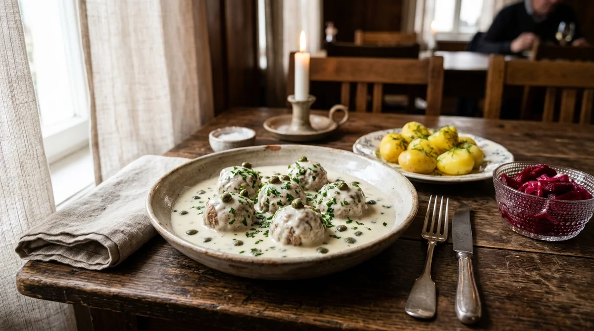 Traditional Königsberger Klopse (German Meatballs in Caper Sauce)