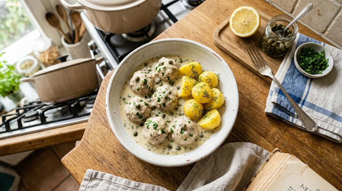 Quick Königsberger Klopse (German Meatballs in Caper Sauce)