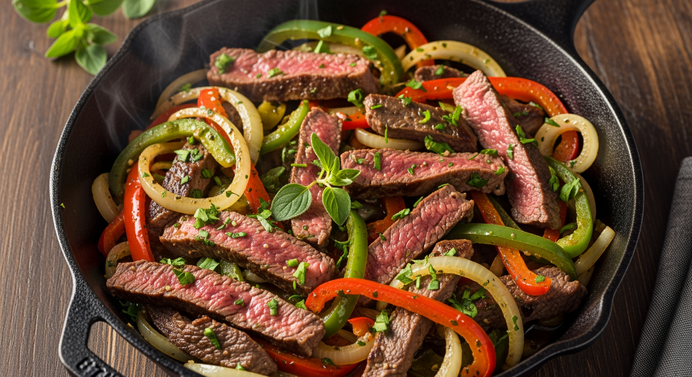 Argentine Leftover Steak Skillet with Chimichurri Flavors
