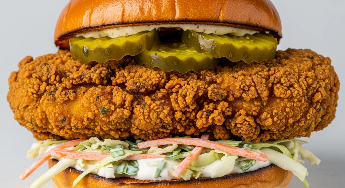 Za'atar Fried Chicken Sandwich with Herbed Yogurt Slaw