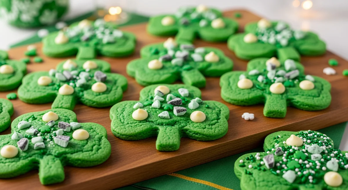 St. Patrick's Day Green White Chocolate & Andes Mint Cookies