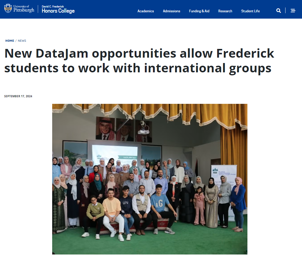 Pitt Honors College Awards Fellowships to The DataJam Mentors