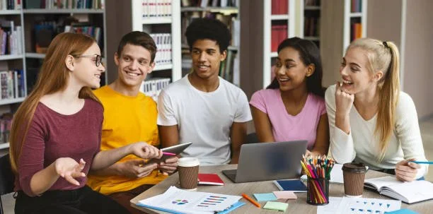 Students collaborating at The DataJam