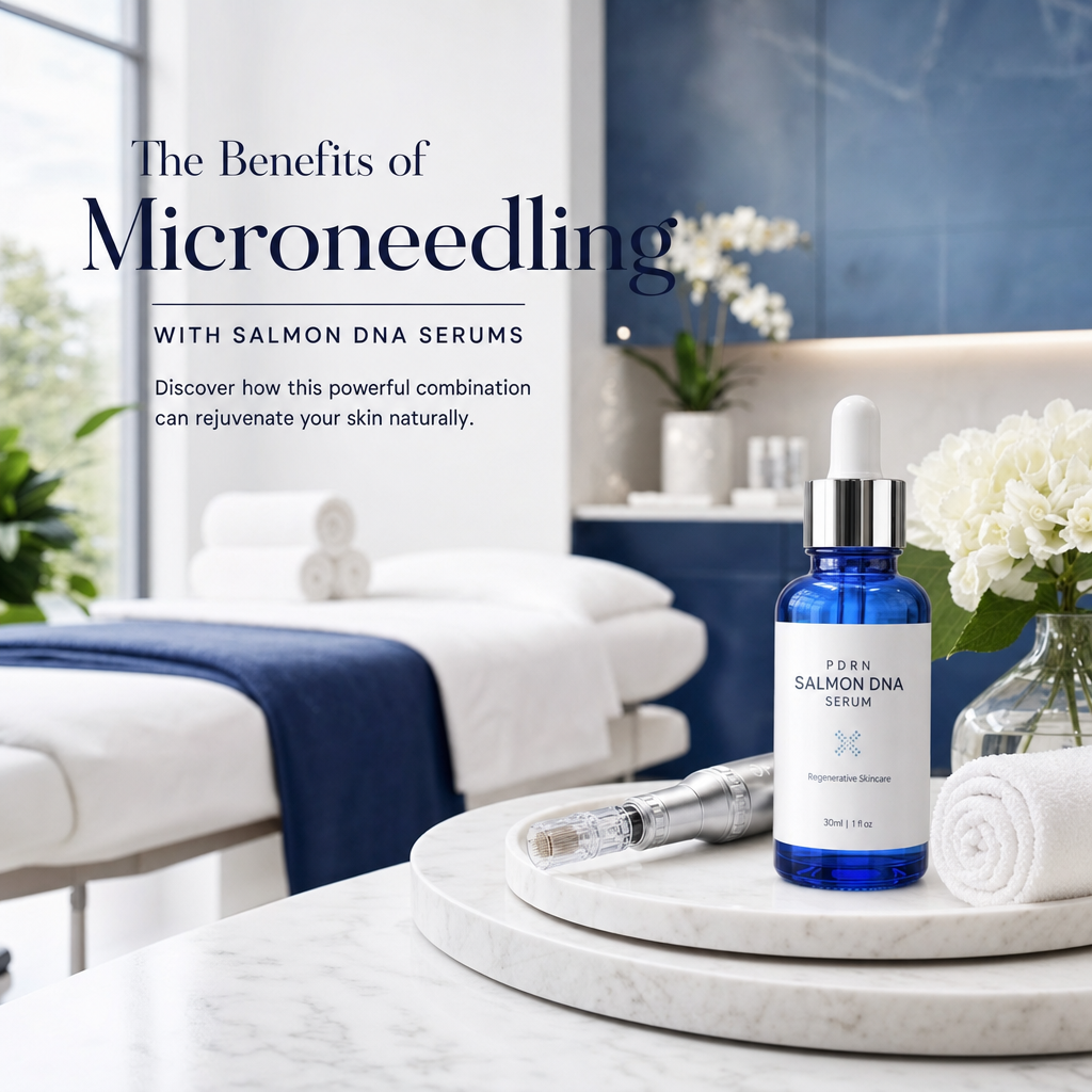 What are the benefits of microneedling with salmon DNA serums?	