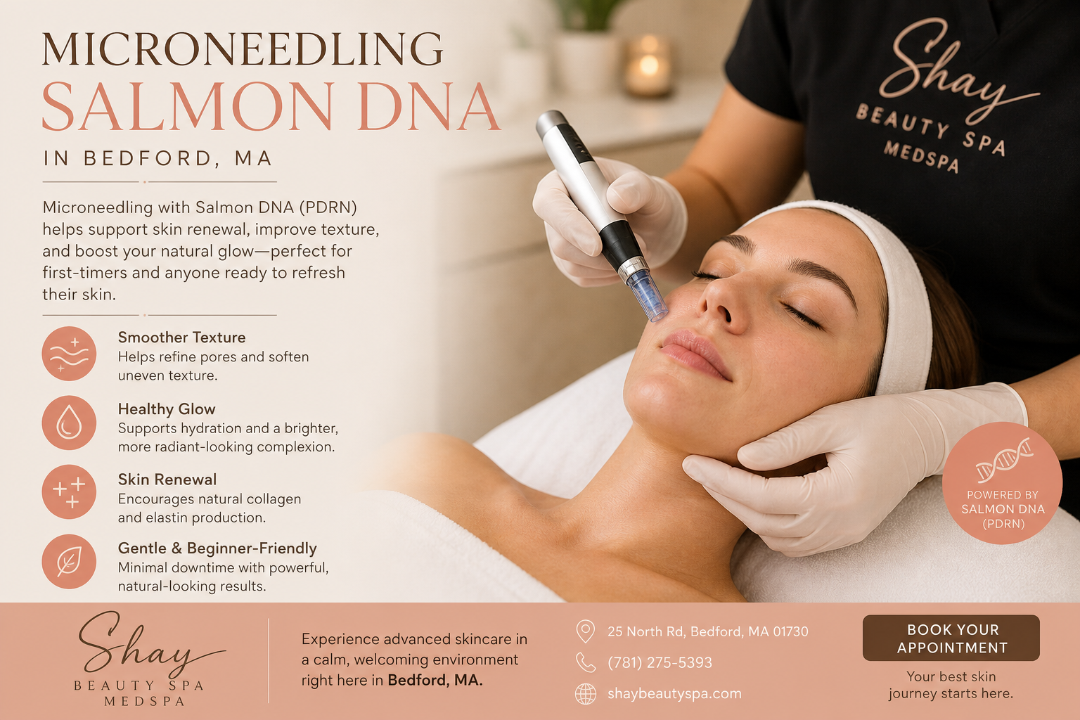 Microneedling Salmon DNA in Bedford, MA