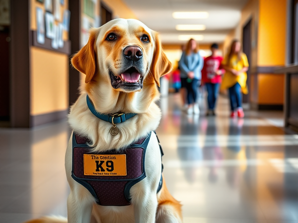 Plainwell Community Schools Hire Therapy Dog Ginny to Sniff for Guns, Support Students Amid School Safety Concerns