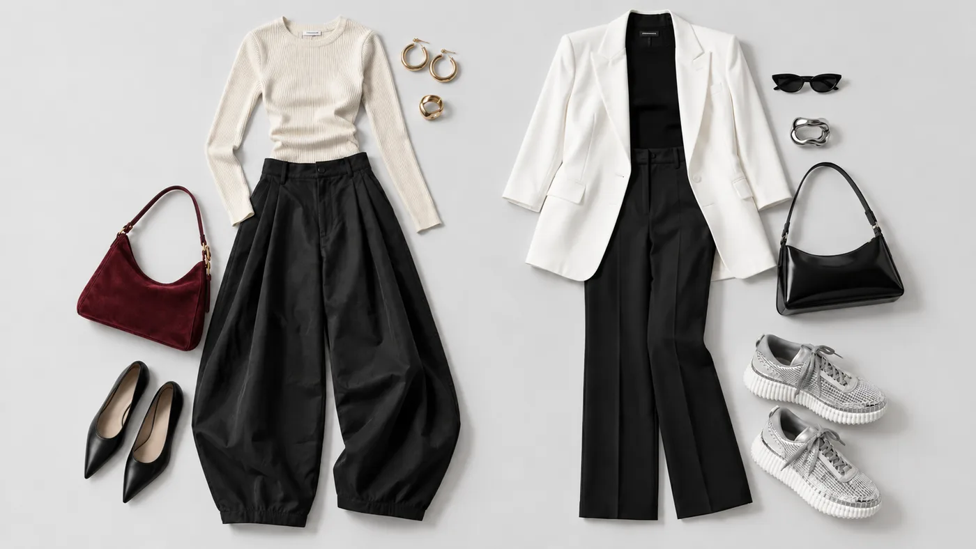 Dual Tone Editorial Wardrobe Flat Lay