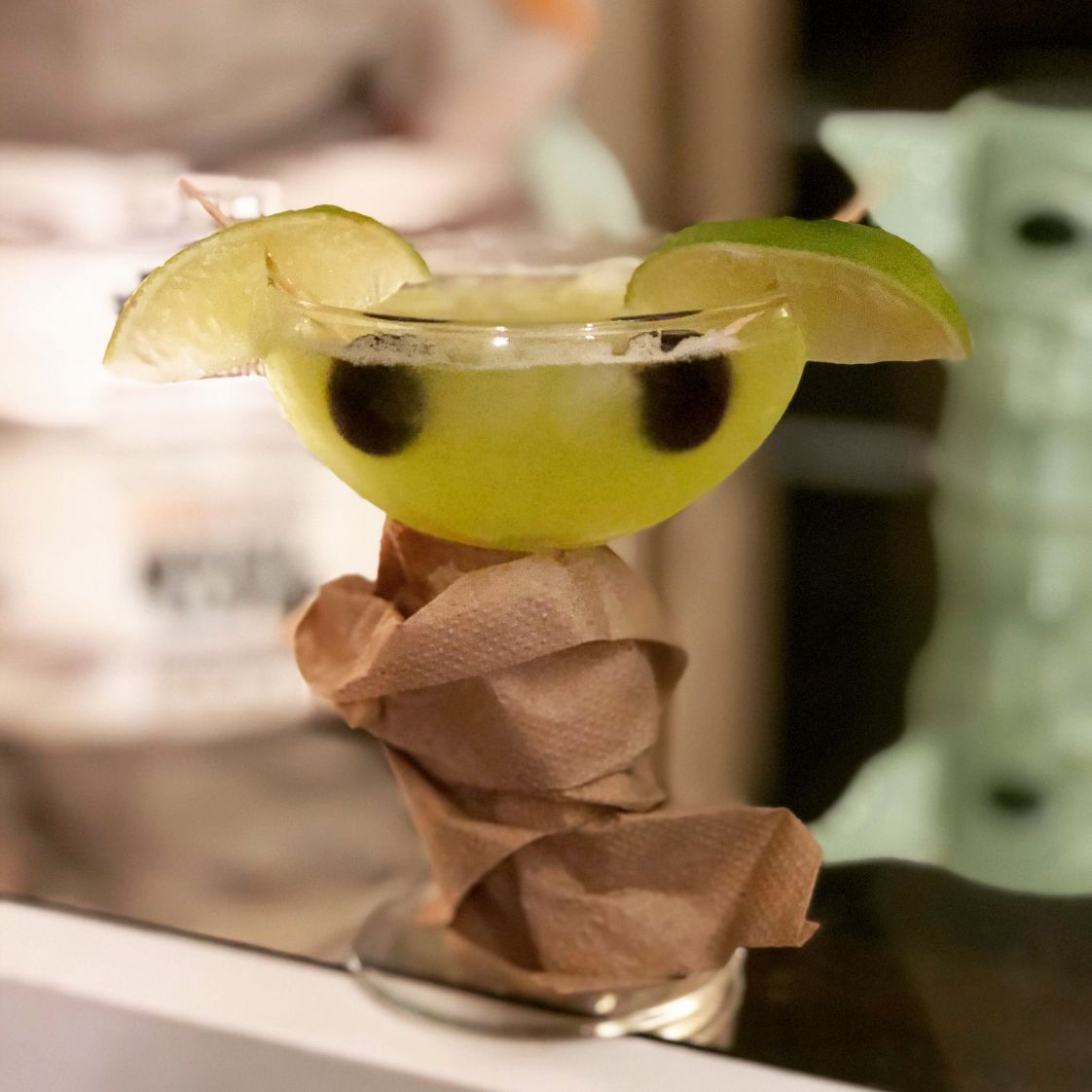 The Disney+ hit series The Mandalorian has inspired us all in different ways. I saw a lot of people posting Baby Yoda-themed cocktails. Some were tequila-based; some used various colorful liqueurs to achieve the desired 