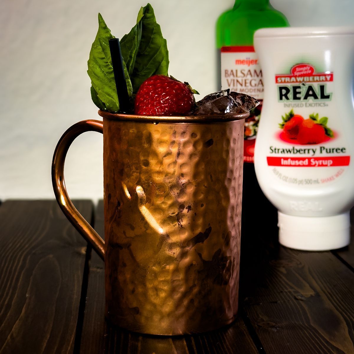 Basil Strawberry Balsamic Mule