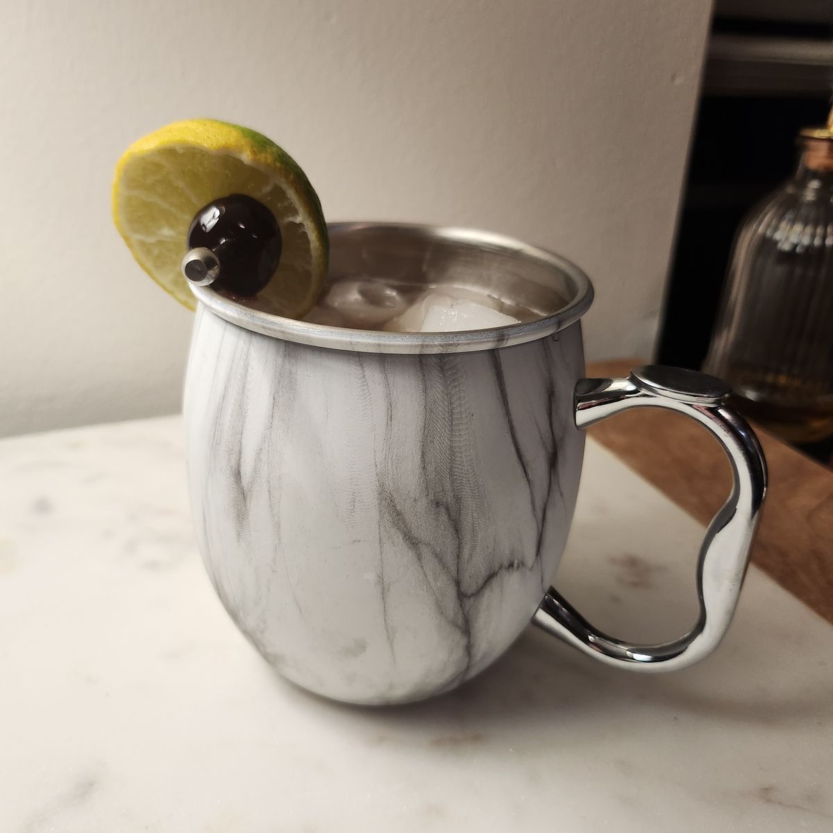 My take on a Pisco Punch, this is a fun version of a Moscow Mule made with Pisco and cherry ginger beer