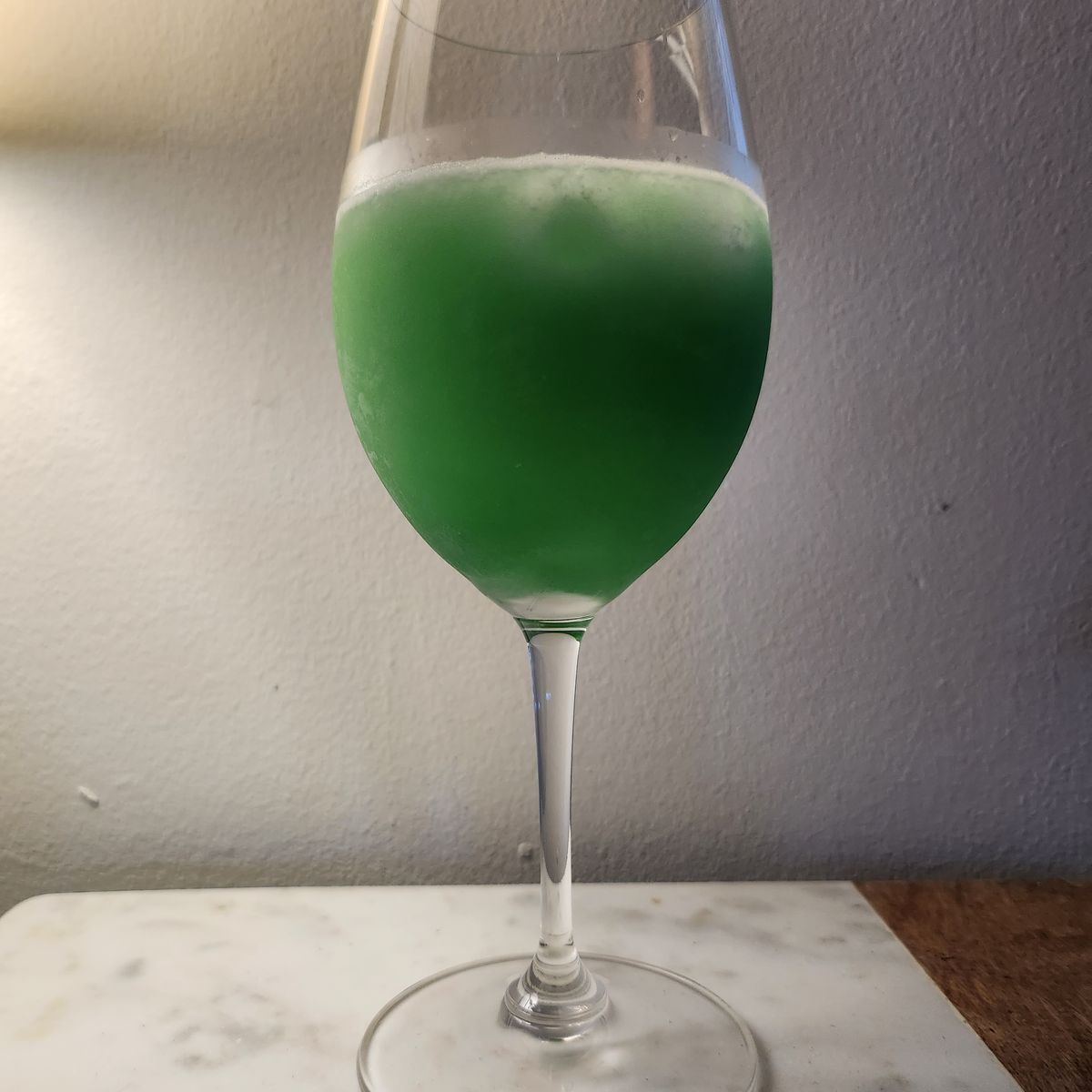 This is a blended whiskey and crème de menthe highball that is surprisingly delicious; much more so than you would think.
